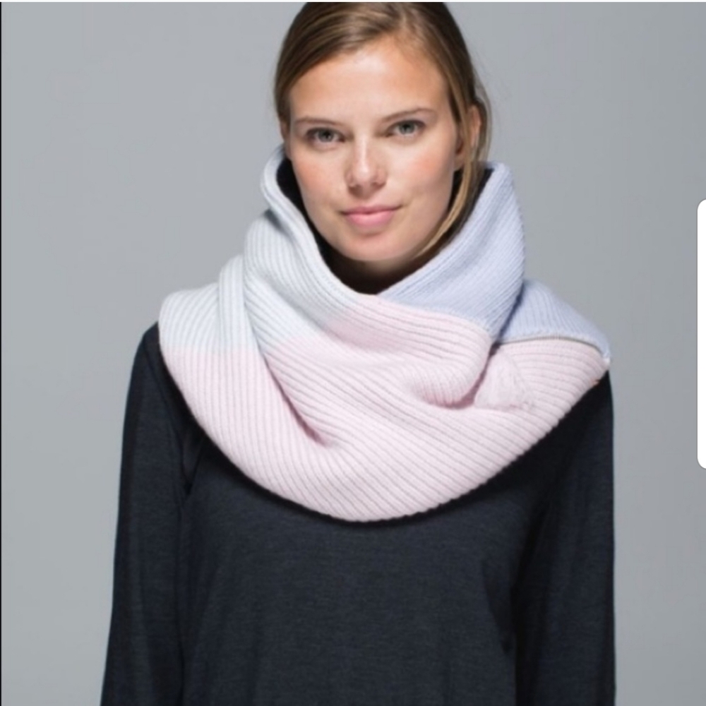 lululemon athletica Ombre Knit Infinity Scarf in Light Pink and Pale Blue